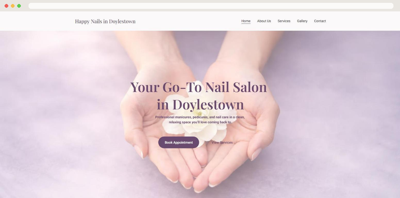 The Happy Nails Doylestown website